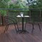 Flash Furniture Lila 23.5'' Black Square Aluminum Indoor-Outdoor Table Set w/2 Black Slat Back Chairs TLH-ALUM-24SQ-017BK2-GG - alternate 7